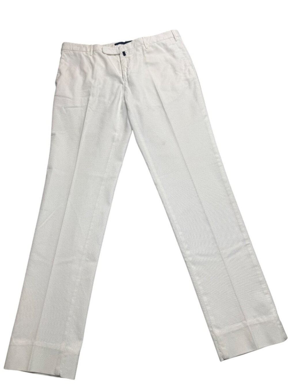 Slowear High Comfort 36 White Textured Classic Fit Pants Minimalist Clean Girl
